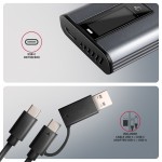 AXAGON EEM2-SD2 Obudowa zewnętrzna aluminiowa bezśrubowa USB-A/C 3.2 Gen2 M.2 NVMe/SATA display LCD
