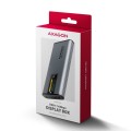 AXAGON EEM2-SD2 Obudowa zewnętrzna aluminiowa bezśrubowa USB-A/C 3.2 Gen2 M.2 NVMe/SATA wyświetlacz LED, szary