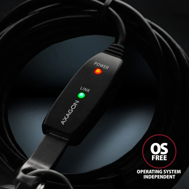 AXAGON ADR-207 USB 2.0 A-M -> A-F aktywny kabel przedłużacz/wzmacniacz 7.5m
