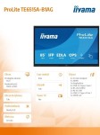 IIYAMA Monitor 65 cali TE6515A-B1AG IPS,4K,40pkt,550cd,DeepContrast-IR+,    HDMI x2,DP,USB-C, 2 x 20W, OPS Slot x1, 5xUSB, 2xRJ45,8-Array,EDLA, WiFi,P
