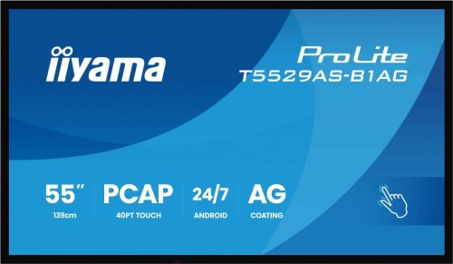 IIYAMA Monitor 55 cali T5529AS-B1AG VA,4K,HDMIx2,USB-C,RJ45,2x10W,WiFi,     Android 14, Signal FailOver, Whiteboard, iiSignage2 (CMS), iiControl (DMS)