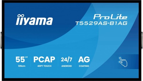 IIYAMA Monitor 55 cali T5529AS-B1AG VA,4K,HDMIx2,USB-C,RJ45,2x10W,WiFi,     Android 14, Signal FailOver, Whiteboard, iiSignage2 (CMS), iiControl (DMS)