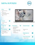 Dell Laptop Dell Pro 16 PC16250 W11P U7 255U/32GB/1TB/16.0 FHD+/Int/FgrPr/FHD/IRCam/Mic/WLAN +BT/BcklKb/3C/3YPS Platinum
