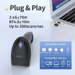 Qoltec Czytnik kodów kreskowych i QR | 1D 2D | USB | Bluetooth