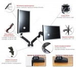 ART Uchwyt biurkowy na sprężynie gazowej do 2 monitorów LED/LCD 13-27 cali L-13GD