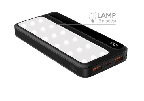 Rebeltec Powerbank P10 LCDPD 10 000mAh LAMP z funkcją mocnego źródła światła, moc wyjściowa 22,5W Port Delivery (PD20W)