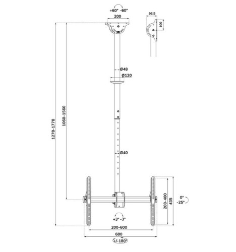 Neomounts Uchwyt do monitora/TV CL35-440BL16L  37-70 cali 50kg