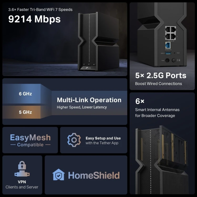 TP-LINK Archer BE550 Router WiFi 7 BE9300