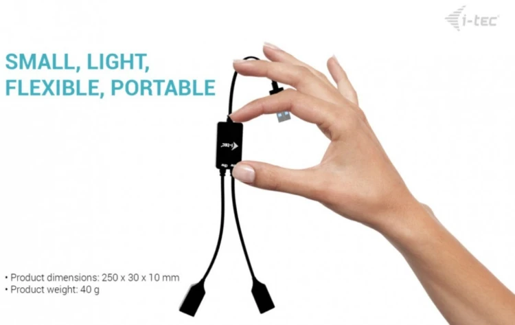 i-tec HUB USB-A Cable 2 port (2x USB-A)