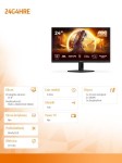 AOC Monitor 24G4HRE 23.8 cala Fast IPS 200Hz HDMIx2 DP Głośniki