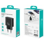 USAMS Ładowarka sieciowa 25W 1xUSB-C 1xUSB-A Fast Charging Czarna