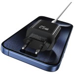 USAMS Ładowarka sieciowa 25W 1xUSB-C 1xUSB-A Fast Charging Czarna
