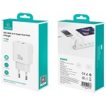 USAMS Ładowarka sieciowa 30W 1xUSB-C 1xUSB-A Fast charging Biała