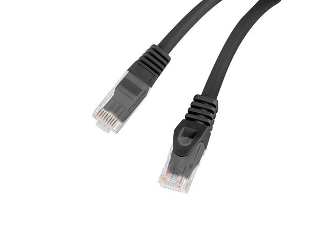 Lanberg Patchcord kat.6 UTP LSZH CU 0.5m czarny fluke passed
