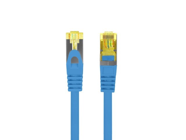 Lanberg Patchcord kat.6a S/FTP LSZH CU 0.25m niebieski fluke