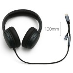 Qoltec Adapter USB-C 2w1 | USB-C | Jack 3.5mm | PD 15W | 10cm