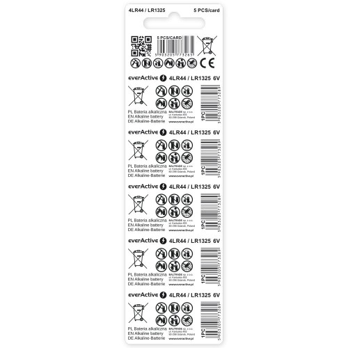 everActive Bateria alkaliczna LR44/LR1325/544A blister 5 szt.