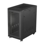 Lanberg Szafa instalacyjna rack stojąca 19" 22U 600x1000 czarna drzwi    perforowane ( flat pack)