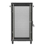 Lanberg Szafa instalacyjna rack stojąca 19" 22U 600x1000 czarna drzwi    perforowane ( flat pack)