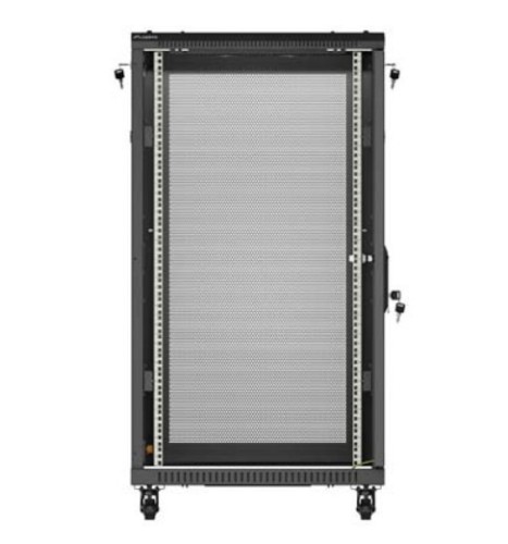 Lanberg Szafa instalacyjna rack stojąca 19" 22U 600x1000 czarna drzwi    perforowane ( flat pack)