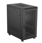 Lanberg Szafa instalacyjna rack stojąca 19" 22U 600x1000 czarna drzwi    perforowane ( flat pack)