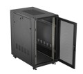 Lanberg Szafa instalacyjna rack stojąca 19" 22U 600x1000 czarna drzwi    perforowane ( flat pack)