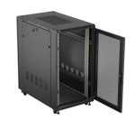 Lanberg Szafa instalacyjna rack stojąca 19" 22U 600x1000 czarna drzwi    perforowane ( flat pack)