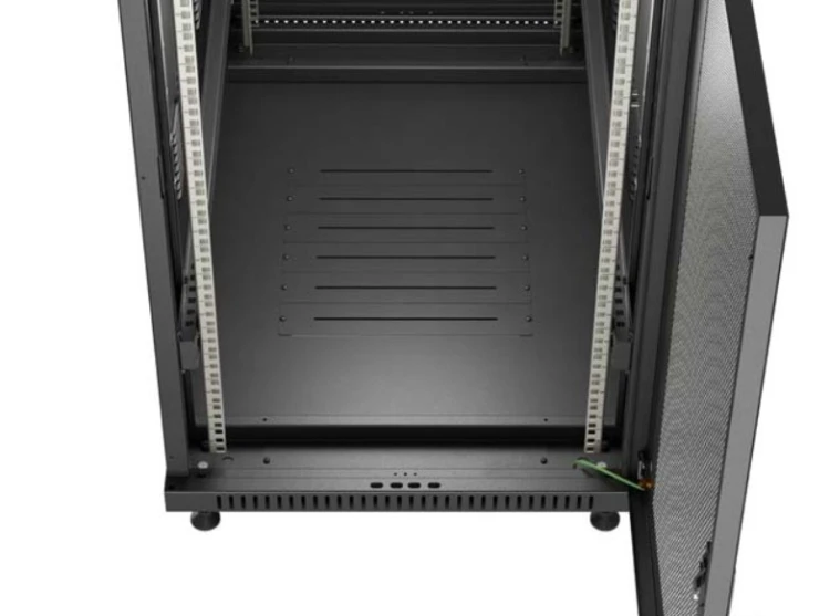 Lanberg Szafa instalacyjna rack stojąca 19" 22U 600x1000 czarna drzwi    perforowane ( flat pack)