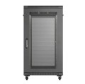 Lanberg Szafa instalacyjna rack stojąca 19" 22U 600x1000 czarna drzwi    perforowane ( flat pack)