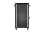 Lanberg Szafa instalacyjna rack stojąca 19" 22U 600x1000 czarna drzwi   przeszkolne ( flat pack)