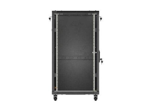 Lanberg Szafa instalacyjna rack stojąca 19" 22U 600x1000 czarna drzwi   przeszkolne ( flat pack)