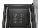 Lanberg Szafa instalacyjna rack stojąca 19" 22U 600x1000 czarna drzwi   przeszkolne ( flat pack)