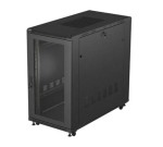 Lanberg Szafa instalacyjna rack stojąca 19" 22U 600x1200 czarna drzwi   perforowane (flat pack)