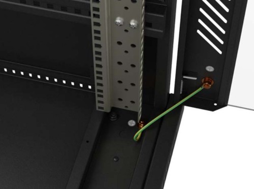 Lanberg Szafa instalacyjna rack stojąca 19" 22U 600x1200 czarna drzwi   perforowane (flat pack)