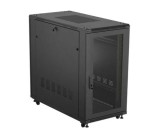 Lanberg Szafa instalacyjna rack stojąca 19" 22U 600x1200 czarna drzwi   perforowane (flat pack)