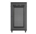Lanberg Szafa instalacyjna rack stojąca 19" 22U 600x1200 czarna drzwi   perforowane (flat pack)