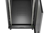Lanberg Szafa instalacyjna rack stojąca 19" 22U 600x1200 czarna drzwi   perforowane (flat pack)