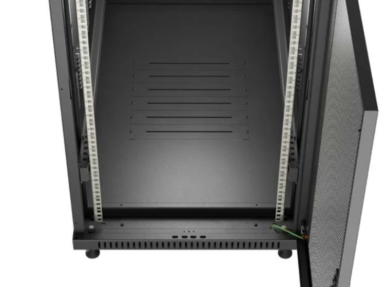 Lanberg Szafa instalacyjna rack stojąca 19" 22U 600x1200 czarna drzwi   perforowane (flat pack)