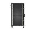 Lanberg Szafa instalacyjna rack stojąca 19" 22U 600x1200 czarna drzwi   przeszklone (flat pack)
