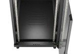 Lanberg Szafa instalacyjna rack stojąca 19" 22U 600x1200 czarna drzwi   przeszklone (flat pack)