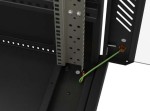 Lanberg Szafa instalacyjna rack stojąca 19" 22U 600x1200 czarna drzwi   przeszklone (flat pack)
