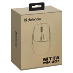 Defender Mysz bezprzewodowa NITTA MM-307 RF+BT 1600DPI 6P biała