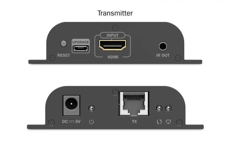 Digitus Przedłużacz (extender) po skrętce kat.6 HDMI 4K/60Hz przez IP 1G lub do 120m/200m, max. 253 odbiorniki, sterowanie IR - zestaw (odbiornik/nada