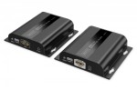 Digitus Przedłużacz (extender) po skrętce kat.6 HDMI 4K/60Hz przez IP 1G lub do 120m/200m z PoE, max. 253 odbiorniki, sterowanie IR - zestaw