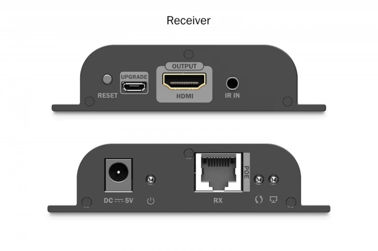 Digitus Przedłużacz (extender) po skrętce kat.6 HDMI 4K/60Hz przez IP 1G lub do 120m/200m z PoE, max. 253 odbiorniki, sterowanie IR - zestaw