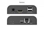 Digitus Przedłużacz (extender) po skrętce kat.6 HDMI 4K/60Hz z KVM USB 2.0 przez IP 1G lub do 120m/200m, max. 253 odbiorniki, ekran dotykowy - zestaw