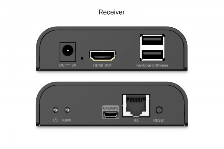 Digitus Przedłużacz (extender) po skrętce kat.6 HDMI 4K/60Hz z KVM USB 2.0 przez IP 1G lub do 120m/200m, max. 253 odbiorniki, ekran dotykowy - zestaw