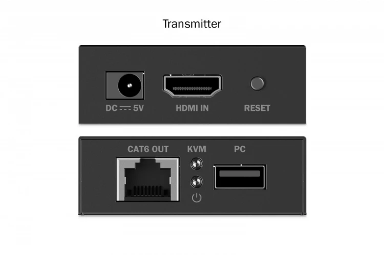 Digitus Przedłużacz (extender) po skrętce kat.6 HDMI 4K/30Hz z KVM USB 1.1 do 40m/70m, max. 253 odbiorniki, sterowanie IR - zestaw (odbiornik/nadajnik