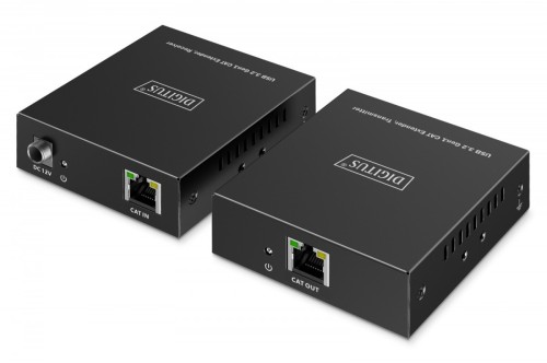 Digitus Przedłużacz (extender) po skrętce kat.6A  USB 3.1 Gen1 do 100m, 3x USB-A, 1x USB-C do 5 Gbps, 1x RJ45 (Gigabit Ethernet) - zestaw (odbiornik/n