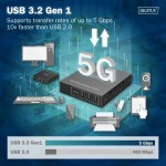 Digitus Przedłużacz (extender) po skrętce kat.6A  USB 3.1 Gen1 do 100m, 3x USB-A, 1x USB-C do 5 Gbps, 1x RJ45 (Gigabit Ethernet) - zestaw (odbiornik/n